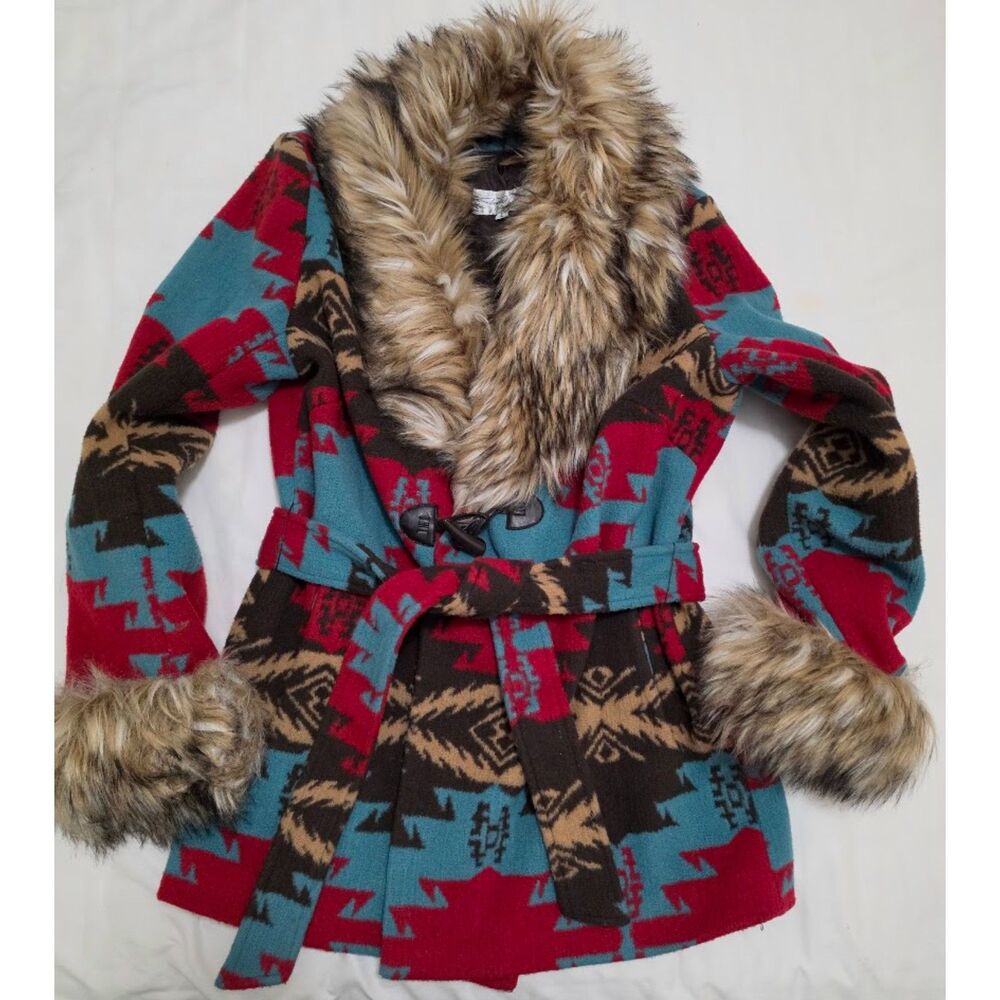 Tasha Polizzi Turquoise Plains Jacket L